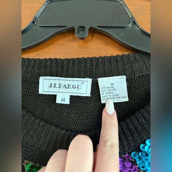 Vintage JJ FARGO 80s Sequined Floral Sweater ✨ - Picture 2 of 5